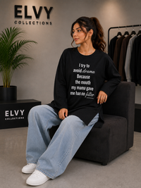 ELVY - 0023 | Signature Graphic Long Top