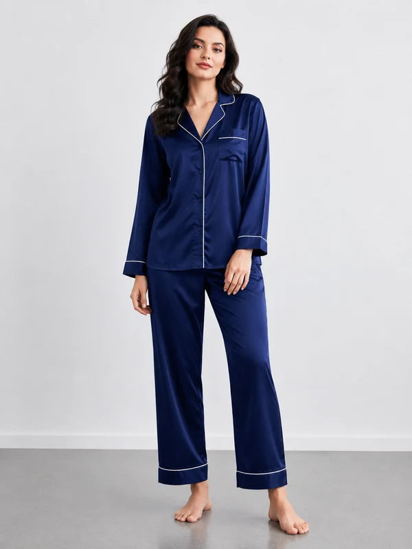 ELVY - 0053 PLAIN SILK - NAVVYBLUE