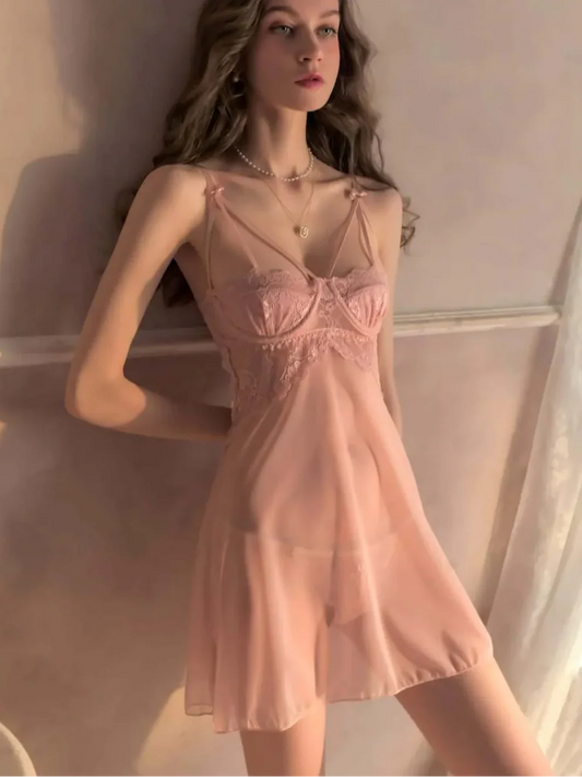 ELVY-0037 | Babydoll Lingerie - Blush Lace